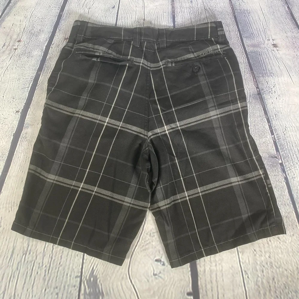 O'Neill Plaid Flat Front Bermuda Shorts Black - Picture 5 of 6
